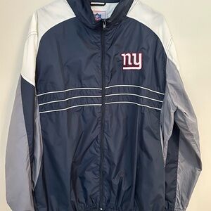 New York Giants Jacket Mens XL Blue Gray NFL Football Windbreaker‎ Full Zip